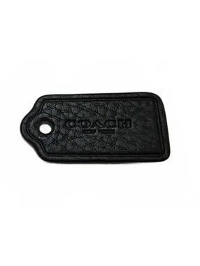 Authentic Black Pebbled Leather Coach Hangtag Bag Keychain